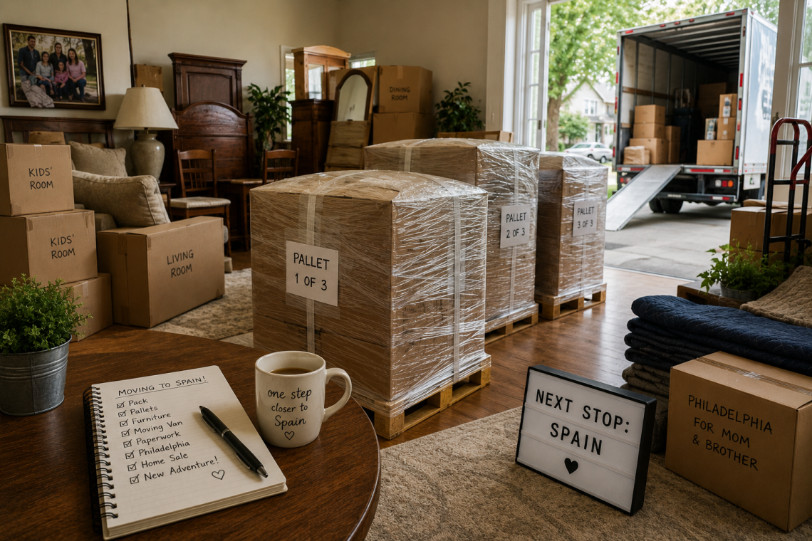Packing for Spain | Pallets Finished and House Sale Progress