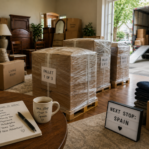 Packing for Spain | Pallets Finished and House Sale Progress